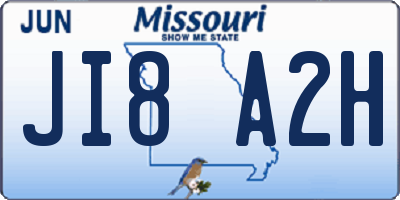 MO license plate JI8A2H