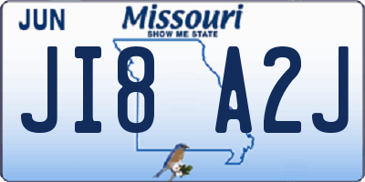 MO license plate JI8A2J