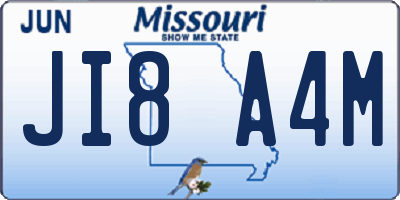 MO license plate JI8A4M