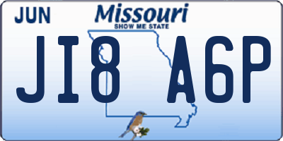 MO license plate JI8A6P