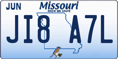 MO license plate JI8A7L