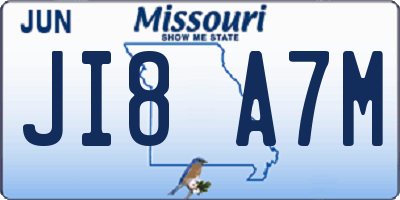 MO license plate JI8A7M