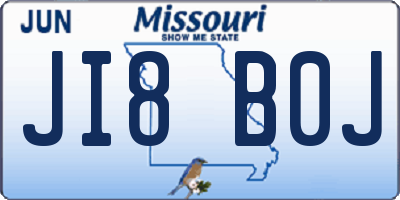 MO license plate JI8B0J