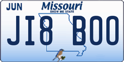 MO license plate JI8B0O