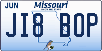 MO license plate JI8B0P