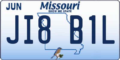 MO license plate JI8B1L