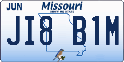 MO license plate JI8B1M