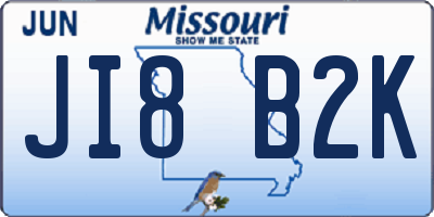 MO license plate JI8B2K