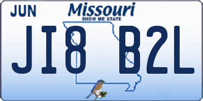 MO license plate JI8B2L