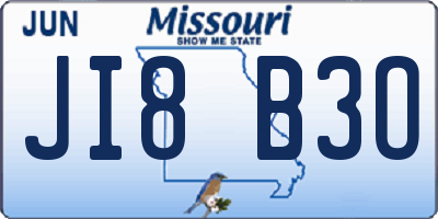 MO license plate JI8B3O