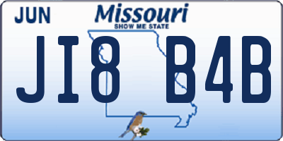 MO license plate JI8B4B