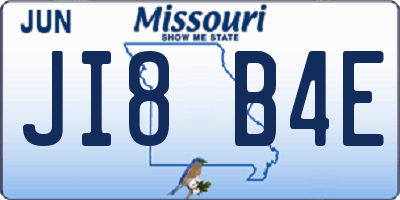 MO license plate JI8B4E