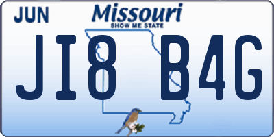 MO license plate JI8B4G
