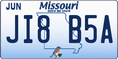 MO license plate JI8B5A