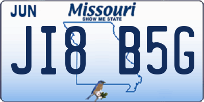 MO license plate JI8B5G