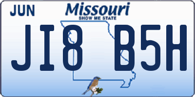 MO license plate JI8B5H