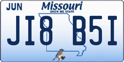 MO license plate JI8B5I
