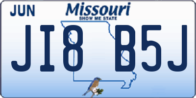 MO license plate JI8B5J