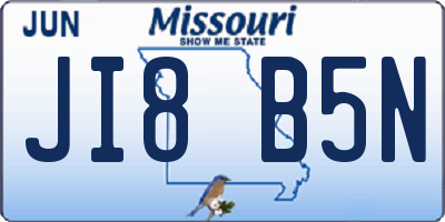 MO license plate JI8B5N