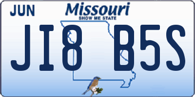 MO license plate JI8B5S