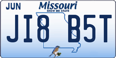 MO license plate JI8B5T
