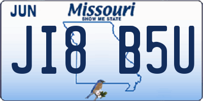 MO license plate JI8B5U