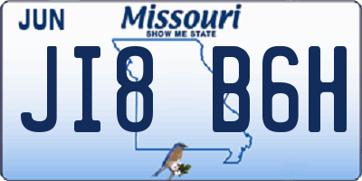 MO license plate JI8B6H