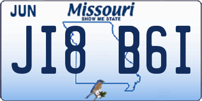 MO license plate JI8B6I