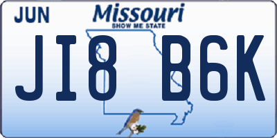 MO license plate JI8B6K