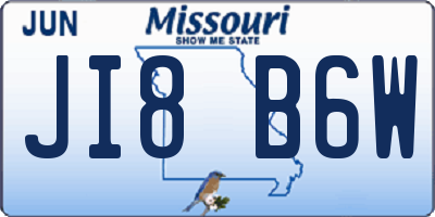 MO license plate JI8B6W