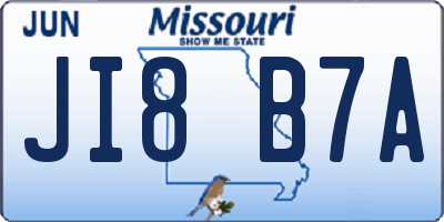 MO license plate JI8B7A