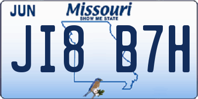MO license plate JI8B7H