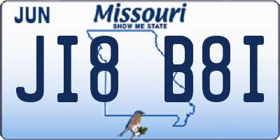 MO license plate JI8B8I