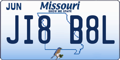 MO license plate JI8B8L