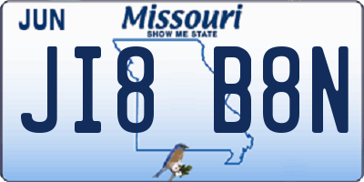 MO license plate JI8B8N
