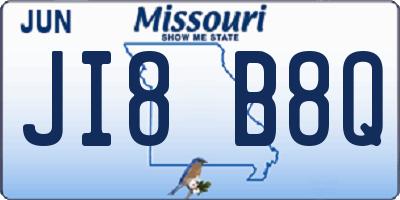 MO license plate JI8B8Q