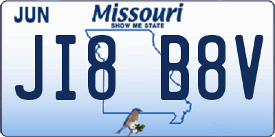 MO license plate JI8B8V