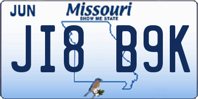 MO license plate JI8B9K