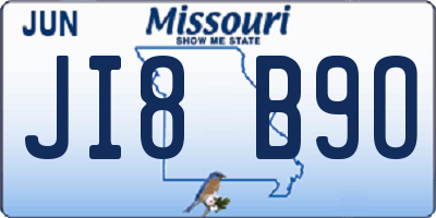 MO license plate JI8B9O