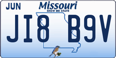 MO license plate JI8B9V