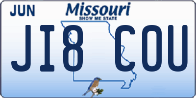 MO license plate JI8C0U