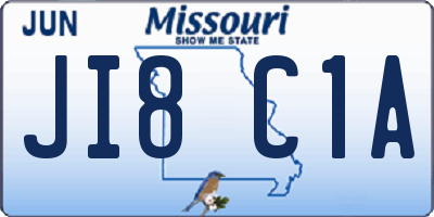 MO license plate JI8C1A