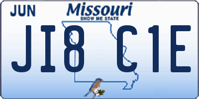 MO license plate JI8C1E
