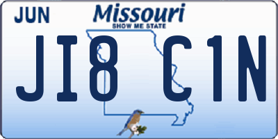 MO license plate JI8C1N