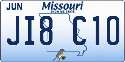 MO license plate JI8C1O
