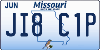 MO license plate JI8C1P