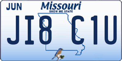 MO license plate JI8C1U