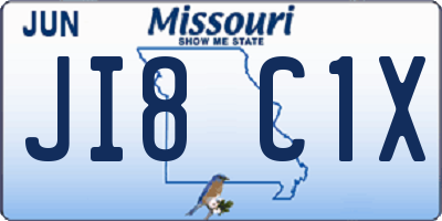 MO license plate JI8C1X