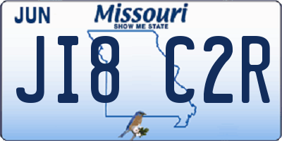 MO license plate JI8C2R