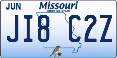 MO license plate JI8C2Z